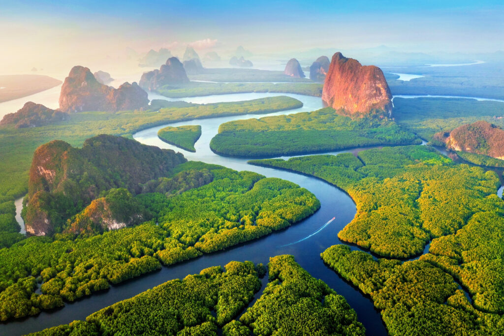 aerial-view-phang-nga-bay-with-mountains-sunrise-thailand